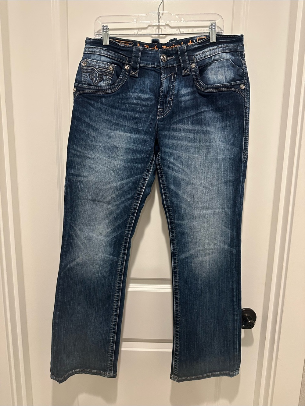 Rock Revival men’s Dark Indigo Jeans; like new!